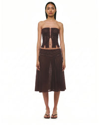 LILA MIDI SKIRT & LILA STRAPLESS LACE