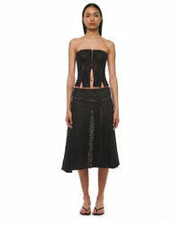 LILA MIDI SKIRT & LILA STRAPLESS LACE