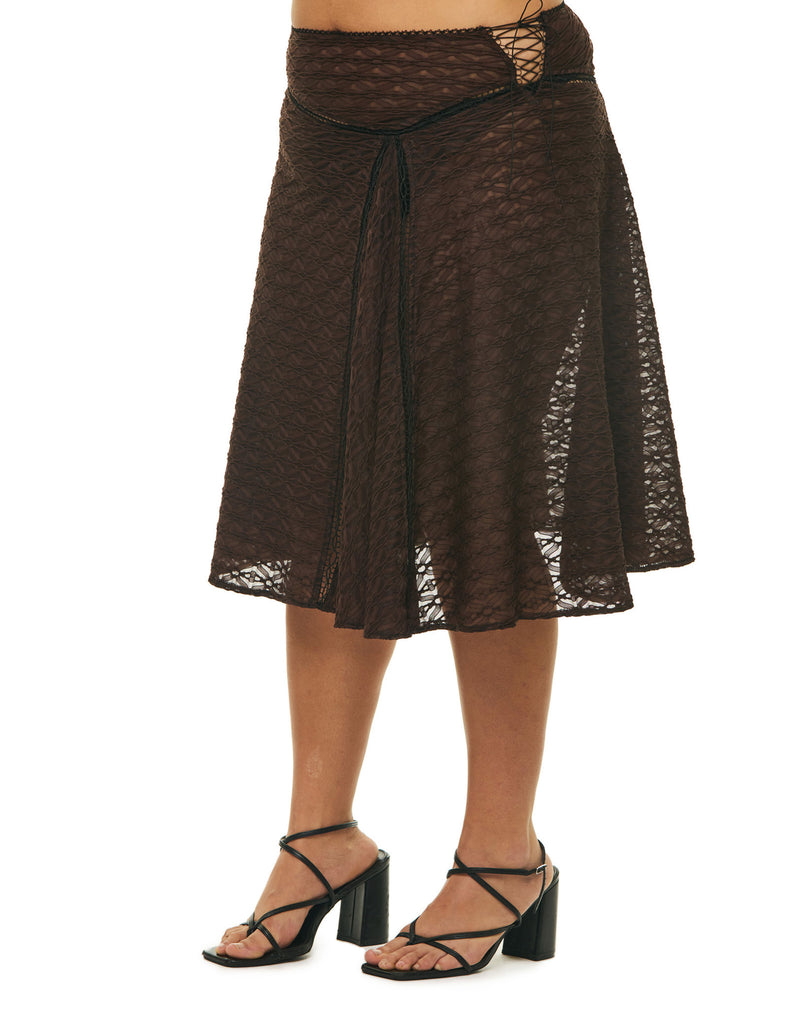LILA MIDI SKIRT LACE