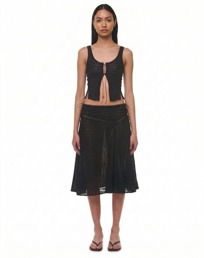 LILA MIDI SKIRT & LILA TOP LACE