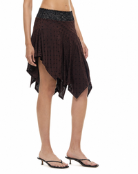 ODETTE SKIRT DOTS & LACE BLACK / PINK
