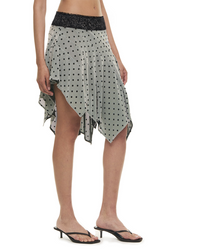 ODETTE SKIRT DOTS & LACE BLACK / PINK